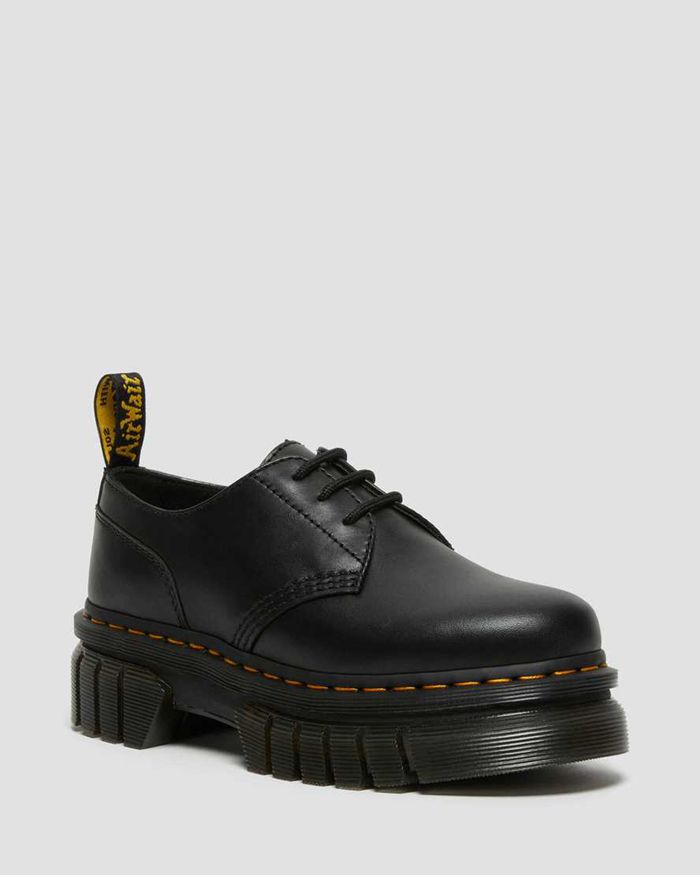 Dr Martens Mens Audrick Nappa Leather Platform Oxfords Black - 23168CJQO